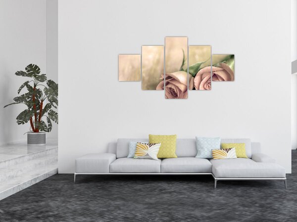 Obraz - Delikatne róże (125x70 cm)