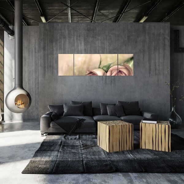 Obraz - Delikatne róże (170x50 cm)