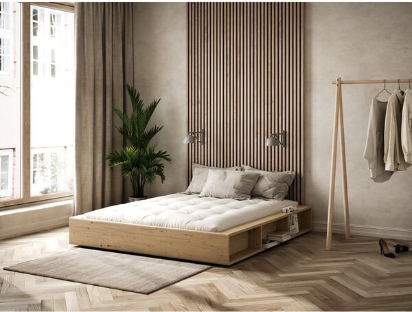 Łóżko dwuosobowe z drewna sosnowego ze stelażem 140x200 cm Ziggy – Karup Design