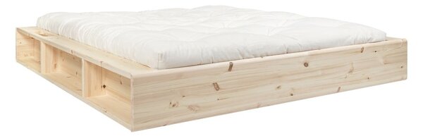 Łóżko dwuosobowe z litego drewna ze schowkiem i futonem Double Latex Mat Karup Design Ziggy, 160x200 cm