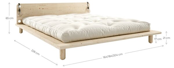 Łóżko dwuosobowe z drewna sosnowego ze stelażem 160x200 cm Peek – Karup Design