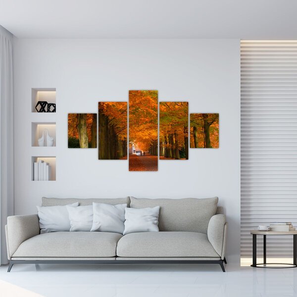 Obraz - Aleja drzew jesienią (125x70 cm)