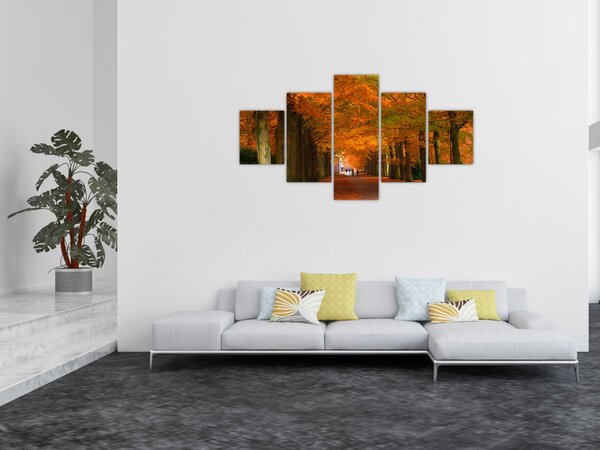 Obraz - Aleja drzew jesienią (125x70 cm)