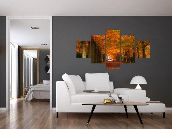 Obraz - Aleja drzew jesienią (125x70 cm)