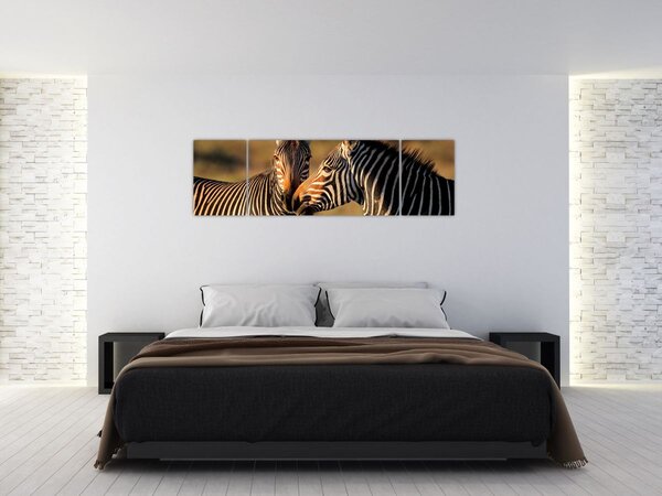 Obraz - Dwie zebry (170x50 cm)