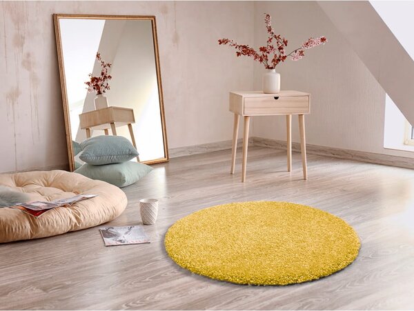 Żółty dywan Universal Aqua Liso, ø 100 cm