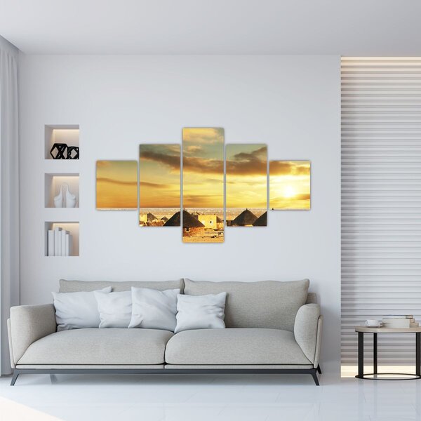 Obraz - Chaty na pustyni (125x70 cm)