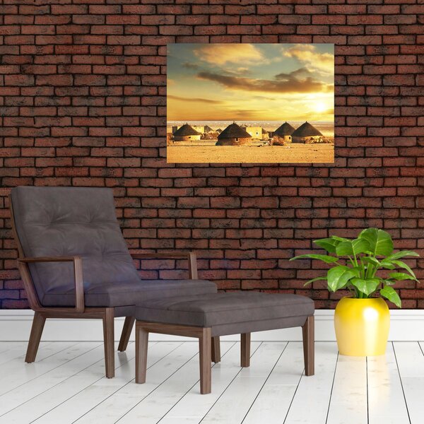 Obraz - Chaty na pustyni (70x50 cm)