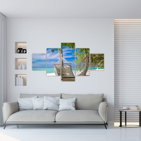 Obraz - Hamak na plaży (125x70 cm)