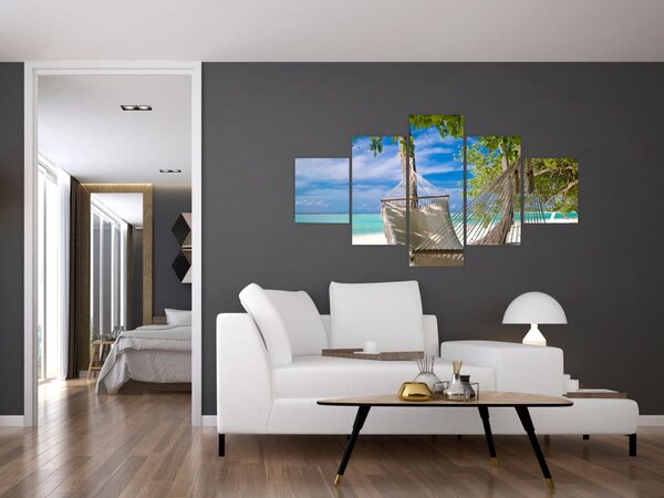 Obraz - Hamak na plaży (125x70 cm)