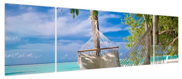 Obraz - Hamak na plaży (170x50 cm)