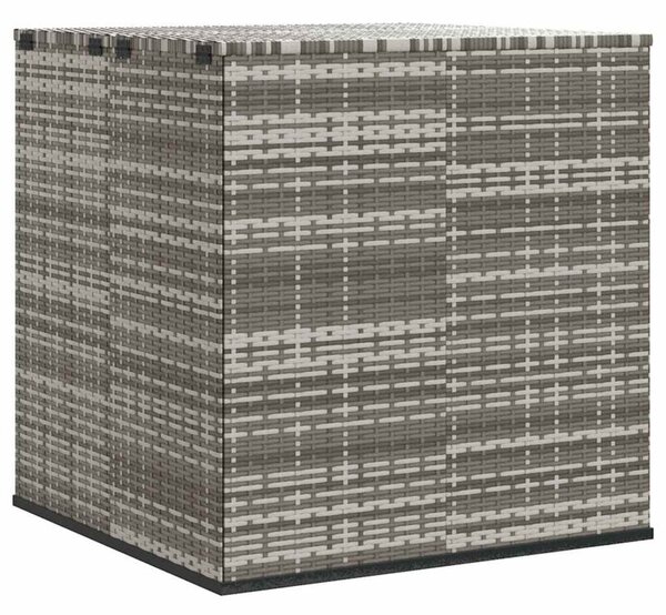 Skrzynia na poduszki ogrodowe, rattan pe, 100x97,5x104cm, szara