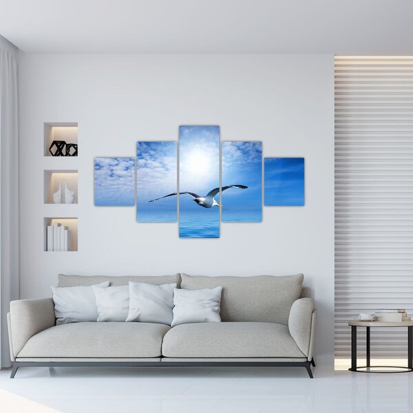Obraz - Mewa nad morzem (125x70 cm)