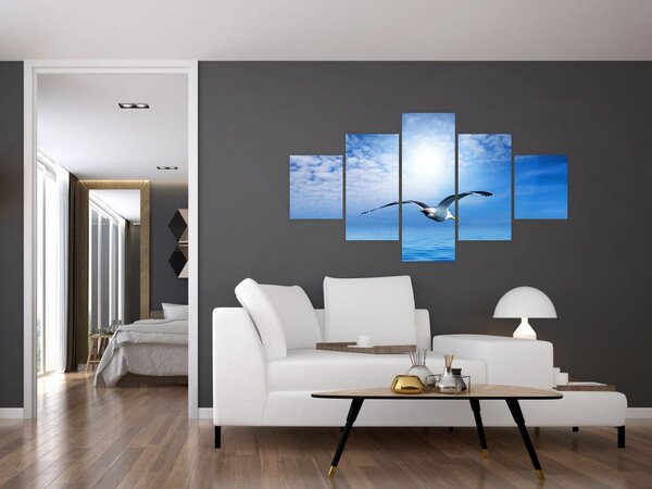 Obraz - Mewa nad morzem (125x70 cm)