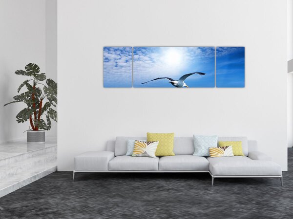Obraz - Mewa nad morzem (170x50 cm)