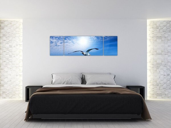 Obraz - Mewa nad morzem (170x50 cm)
