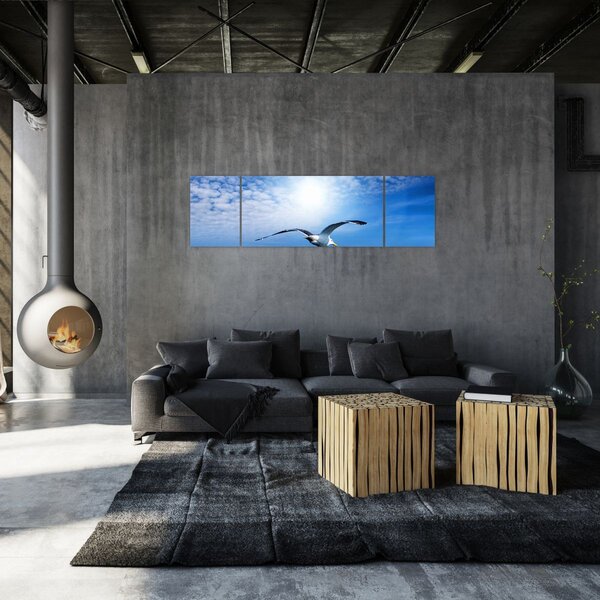 Obraz - Mewa nad morzem (170x50 cm)