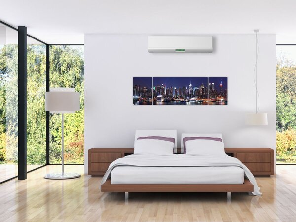 Obraz - Podświetlone nowojorskie drapacze chmur (170x50 cm)