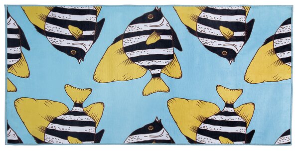 Dywan dziecięcy wielokolorowy prostokątny 140 x 80 cm żółte rybki Fizme Beliani