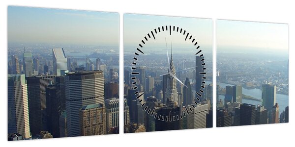 Obraz - Manhattan za dnia (z zegarem) (90x30 cm)