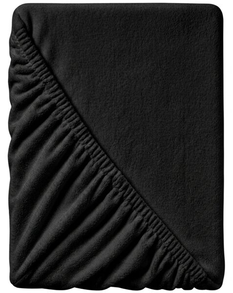 Prześcieradło z mikropluszu 90x200 cm czarne