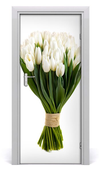 Okleina Naklejka fototapeta na drzwi Białe tulipany