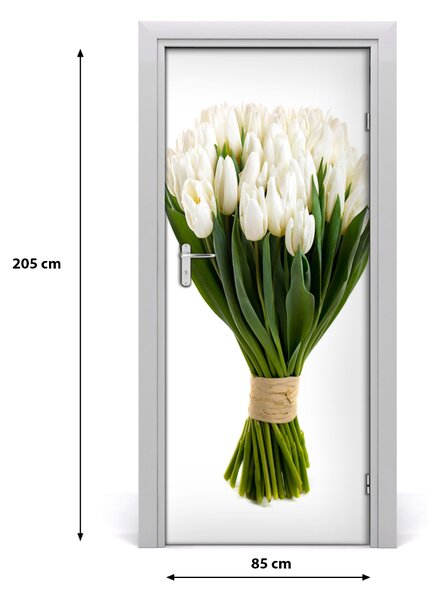 Okleina Naklejka fototapeta na drzwi Białe tulipany