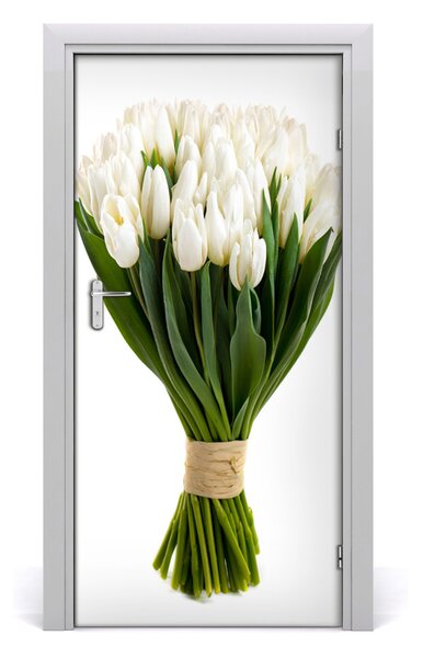 Okleina Naklejka fototapeta na drzwi Białe tulipany