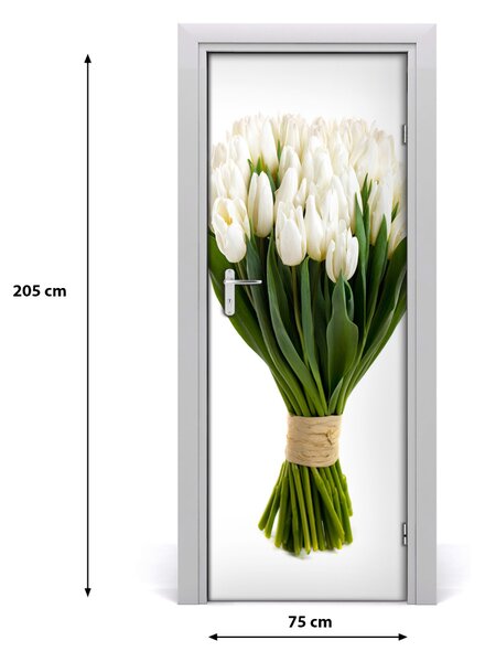 Okleina Naklejka fototapeta na drzwi Białe tulipany