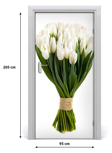 Okleina Naklejka fototapeta na drzwi Białe tulipany