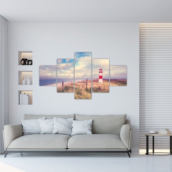 Obraz - Czerwona latarnia morska (125x70 cm)