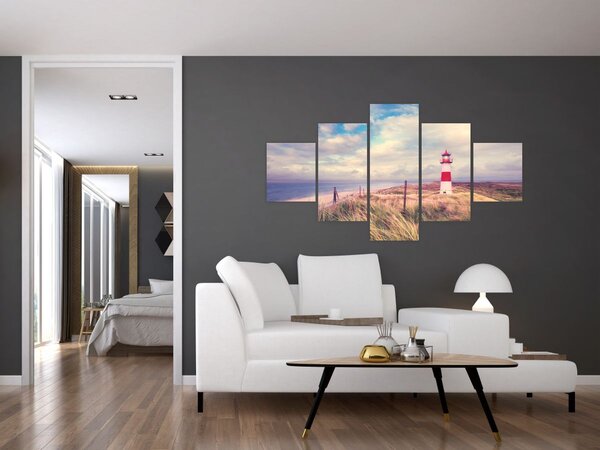 Obraz - Czerwona latarnia morska (125x70 cm)
