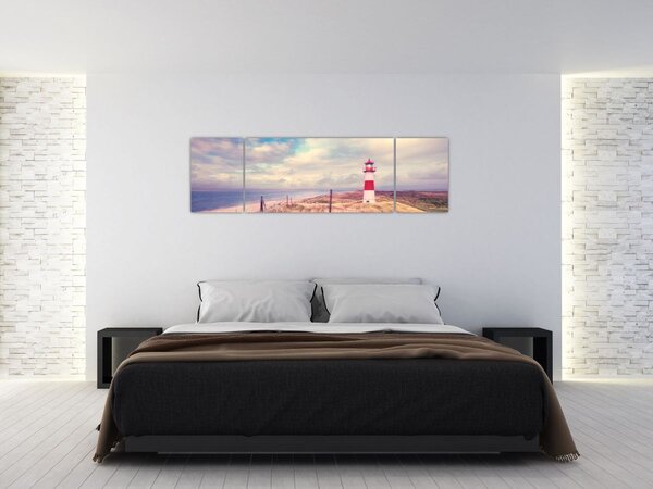 Obraz - Czerwona latarnia morska (170x50 cm)