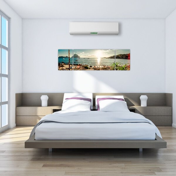 Obraz - Plaża z ludźmi (170x50 cm)