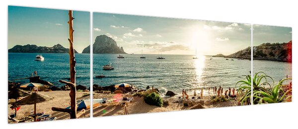 Obraz - Plaża z ludźmi (170x50 cm)