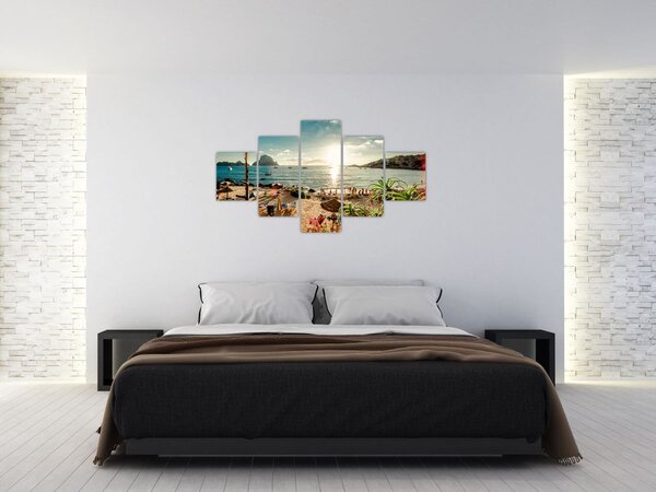Obraz - Plaża z ludźmi (125x70 cm)