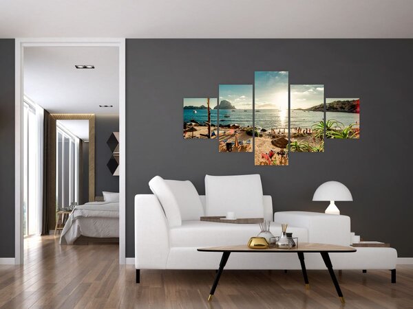 Obraz - Plaża z ludźmi (125x70 cm)