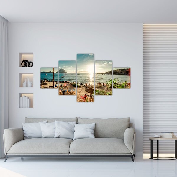 Obraz - Plaża z ludźmi (125x70 cm)