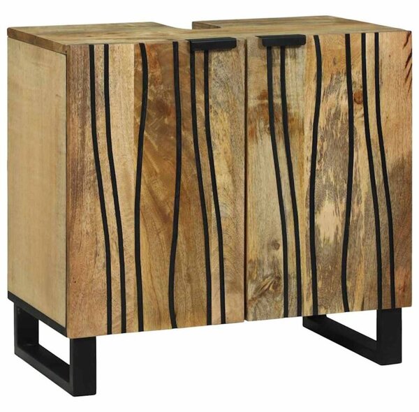 Szafka pod umywalkę z półką z drzwiami brązowy 62 x 33 x 58 cm