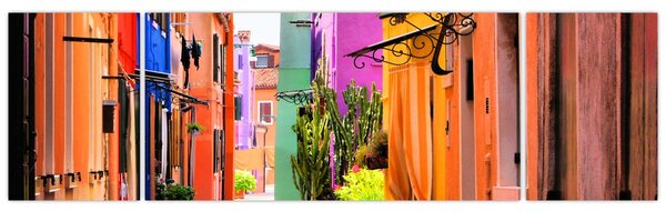 Obraz - Kolorowy dom w Burano, Wenecja (170x50 cm)
