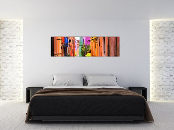 Obraz - Kolorowy dom w Burano, Wenecja (170x50 cm)
