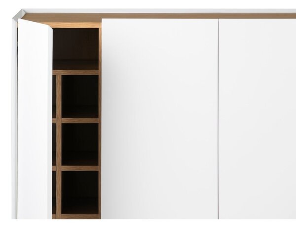 Biała wysoka komoda w dekorze dębu 95x120 cm Arista – Teulat