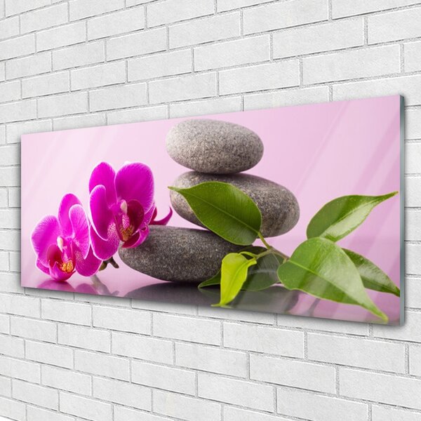 Obraz Szklany Kwiat Orchidea Zen Roślina