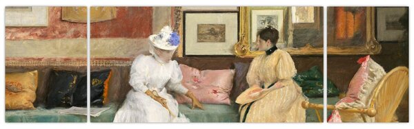 Obraz - William Merritt Chase, A Friendly Call, reprodukcje (170x50 cm)