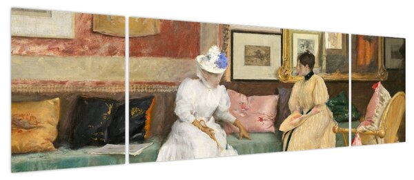 Obraz - William Merritt Chase, A Friendly Call, reprodukcje (170x50 cm)