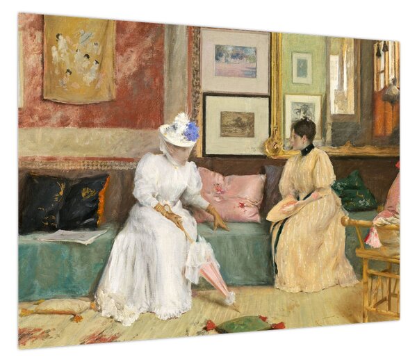 Obraz - William Merritt Chase, A Friendly Call, reprodukcje (70x50 cm)