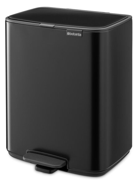 Stalowy kosz na śmieci z pedałem w kolorze matowej czerni 12 l Bo – Brabantia