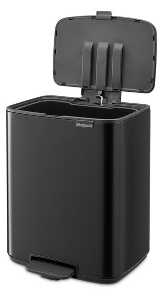 Stalowy kosz na śmieci z pedałem w kolorze matowej czerni 12 l Bo – Brabantia