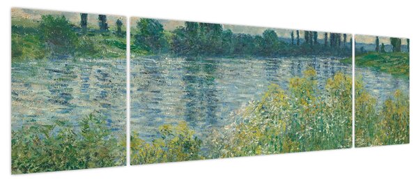 Obraz - Claude Monet, Banks of the Seine, reprodukcje (170x50 cm)