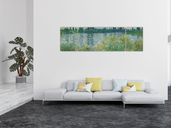 Obraz - Claude Monet, Banks of the Seine, reprodukcje (170x50 cm)